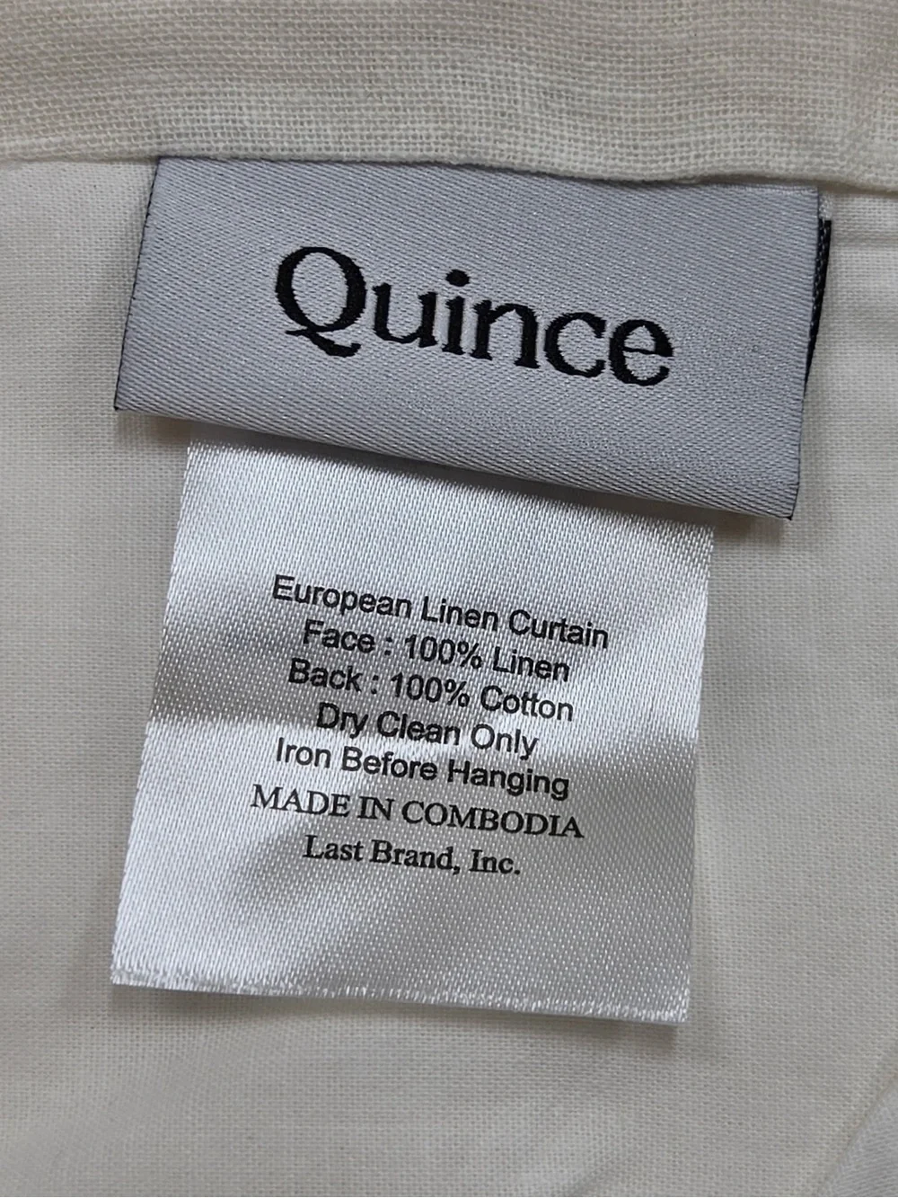 NWT QUINCE Set Of 2 48x96 European Linen Curtains Cream 0430